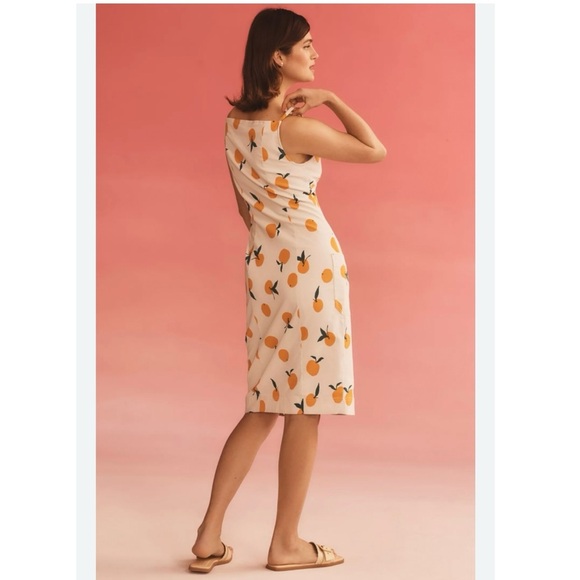 MAEVE BY anthropologie Dylan Mierzwinsky Orange Print Sleeveless Dress size M - Picture 2 of 11